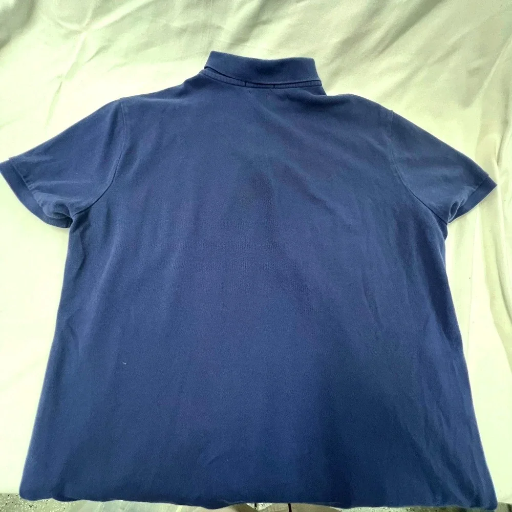 Polo Ralph Lauren Mens Navy Blue Rainbow Big Pony Slim Fit Polo Shirt L College